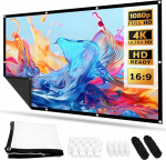 Leinwand Beamer, Anti-Falten Doppelseitige Projektion, 16:9 HD Faltbare Projektor Leinw&auml;nde, Mobile Leinwand f&uuml;r Beamer, f&uuml;r Heimkino, Camping, Schule und Konferenzen, Wand-Montage (100 Zoll)