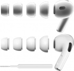 SIXFU 4 suurusega asendusk&otilde;rvaklapid, mis &uuml;hilduvad AirPods Pro ja AirPods Pro 2, uuendatud k&otilde;rvaklappide silikoonist otsad, sealhulgas ekstra v&auml;ike suurus koos kaasaskantava hoiukarbiga (XS/S/M/L)