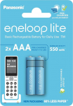 eneloop Lite, AAA/Micro Ni-MH aku, 2 tk, mahutavus koos min. 550 mAh, kasutusvalmis Ni-MH akud, laetav kuni 3000 korda, plastivaba pakend, Lite, sinine