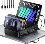 Rocoren 400 W laadimisjaam Mitme seadme USB C laadimisjaam, GaN PD100W 10 pordi pere mobiiltelefonide laadimisjaam lauaarvuti kiirlaadimisega, mis &uuml;hildub MacBook Pro / Air, iPhone, Galaxy'ga