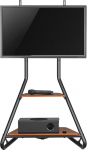 Maclean MC-455 Corner TV Stand in Bauhaus Style, Freestanding TV Stand with Two Levels Made of Wood, Load Capacity up to 10 kg, TV Bracket up to 40 kg, 37-75 inches, Max. VESA 600 x 400, Max. Height