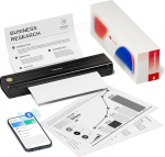 Phomemo M08E Mobile Printer A4 for On the Go - Portable Thermal Printer A4 Wireless Bluetooth Printer - Printer Without Ink for iOS, Android, Office, Home, Car, School, Dorm, Black
