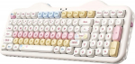 YUNZII C98 traadita mehaaniline klaviatuur numbriklahvistikuga, BT5.0/2.4G/USB-C, Hot-Swap tihendikinnitus, PBT MOA klahviklapid, RGB, armas kooki klaviatuur Windows/Mac (beež, kommi lineaarne l&uuml;liti)