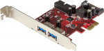 StarTech. com 4 portiline USB 3.0 PCI Express kaart - 2 v&auml;list ja 2 sisemist SATA toiteallikaga - PCIe SuperSpeed liidesekaart