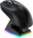 VGN Game Power Attack Shark X6 Superlight traadita m&auml;nguhiir RGB laadimisjaamaga, 49 g &uuml;likerge hiir, 26000DPI, PixArt PAW3395, 2.4G/BT/Wired, kuni 200 tundi aku, G502, PC/Mac, must