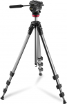 Hama Video Tripod with Fluid Head (Camera Tripod for Video, DLSR and Smartphone, Tripod, Tripod with Mobile Phone Holder, Aluminium Travel Tripod, Lightweight, 46-160 cm, up to 7 kg)