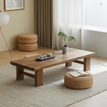 Massivholz Couchtisch, Sitzboden Esstisch, Schlafzimmer Freizeittisch, Teebodentisch, Niedriger Altartisch f&uuml;r Meditation, Tisch f&uuml;r Home Offices Empfangsraum