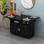 V&auml;ljat&otilde;mmatav s&ouml;&ouml;gilaud ratastega ja hoiukohaga Kokkupandav k&auml;sit&ouml;&ouml;laud v&auml;ikestesse k&ouml;&ouml;kidesse, ruumi s&auml;&auml;stev disain, must, 100 x 70 cm