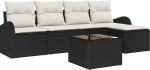 5 osaliges Garten Sofaset mit Kissen braun Poly Rattan Gartenlounge Model3346007
