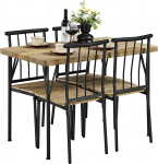 Yaheetech s&ouml;&ouml;gilaud 4 tooliga, 4 cm paksu lauaplaadiga ristk&uuml;likukujuline k&ouml;&ouml;gilaud, 5 laua komplekt 4 inimesele, k&ouml;&ouml;gilaudade komplekt s&ouml;&ouml;gituppa