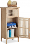 Relaxdays Walnut Bathroom Cabinet, Space-Saving Niche Side Cabinet, Half-Height Wooden Cabinet 82 x 40 x 29 cm (H x W x D), Natural