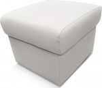 Quattro Meble Cream White Genuine Leather Stool 50 cm x 50 cm Hinged with Storage Space Stool Cowhide Seat Cube Footstool Upholstered Stool Real Leather Puff