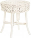 Round Rattan Stool / Side Stool / Footstool / Stool (Braided White)