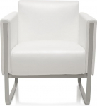 hjh OFFICE Aruba Lounge diivan 1-kohaline kunstnahast polsterdatud diivan kaasaegne metallist raamiga 78 x 67 x 71 cm valge