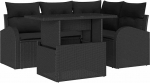 5-teiliges Garten Sofa Set mit Kissen Schwarz Poly Rattan Gartenlounge Model3348639