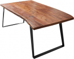 SAM Havana s&ouml;&ouml;gitoa laud 180 x 90 cm P&auml;hklipuu v&auml;rvi akaatsiapuidust kaldpuidust U-raamiga metallist must FSC&reg; 100% sertifitseeritud