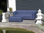 Premium Pro Design T&auml;ispuhutav diivan pehme puutetundliku tekstiilpinnaga - v&auml;ljas Lounge Chair ja aiam&ouml;&ouml;bel - Ergonoomiline telkimisdiivan - sisaldab kandekotti (sinine, Meridian Diivan koos Lounge Seat'iga)