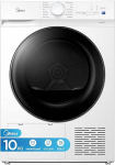 Midea MDV3EH100D soojuspumbaga kuivati V3-seeria, 10 kg, energiaklass D soojuspumbatehnoloogiaga, UV-valgus h&uuml;gieenilise puhtuse tagamiseks, kortsumiskaitse, LED-ekraan, viivitusaeg, kiirkuivatus, valge v&auml;rvus