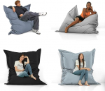 Gl&uuml;ckBean 2-in-1 kott m&auml;ngimiseks v&otilde;i l&otilde;&otilde;gastumiseks, hiiglaslik kott t&auml;iskasvanutele ja lastele, veekindel, sobib sise- ja v&auml;litingimustes kasutamiseks, EPS helmedega (antratsiit, 140 x 180 cm)