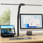 KableRika laualamp LED Double Head: 24 W timmitav laualamp metallist alusega - silmade kaitsmiseks kontori laualamp kodukontorisse - kaasaegne p&auml;evavalguslambi valgustus monitorile - must