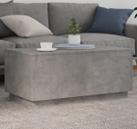 QJBSAVVA Couchtisch mit RGB-LED-Leuchten Betongrau 90x50x40 cm Moderner Beistelltisch aus Holzwerkstoff mit Stabiler Tischplatte und dekorativer Beleuchtung f&uuml;r Wohnzimmer