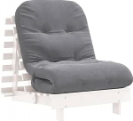 vidaXL Futon diivanvoodi koos madratsiga, diivanvoodi reguleeritava seljatoega, diivanvoodi elutoa diivanvoodi jaoks, kokkupandav diivan, valge massiivne m&auml;nnipuit