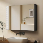 WDWRITTI peegelkapp 60 x 80 x 12,5 cm Ristk&uuml;likukujuline vannitoa kapp, metallist vannitoa kapp, meditsiinikapp, peegelkapp vannituppa, magamistuppa, k&uuml;laliste tualettruumi, elutuppa
