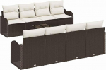 Rantry 9-teiliges Garten Sofa Set mit Kissen Braun Poly Rattan Gartenlounge Model3345628