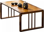 Klappbarer Couchtisch aus Bambus, tragbarer japanischer Bodenteetisch f&uuml;r das Esszimmer im Bauernhausstil, madaliges, faltbares Design im Kotatsu-Stil von Japan