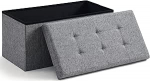 Ornavo Home 30" kokkuklapitav Ottomani koos hoiuga Tufitud suur linane hoiu Ottomani hoiukast Jalgpink Magamistoapink koos hoiuga - (Hall)