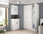 Dmora - Detroit Wall Cupboard, Side Cabinet with 2 Doors, Multi-Purpose Bathroom or Laundry Cabinet, cm 59 x 27 cm, White