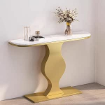 Generisch Schmaler Landhaus-Eingangstisch - Elegante Steinkonsole mit stabilem Eisengestell, ideal f&uuml;r Flur, Schlafzimmer, Wohnzimmer, Eingangsbereich - Hochtemperatur-Lackierung