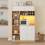 boorbin k&ouml;&ouml;gikapp, k&ouml;&ouml;gibuffee koos LED buffeekapiga, mitmeotstarbeline kapp, &uuml;he sahtli, kolme ukse ja riiulitega s&ouml;&ouml;giriistade hoidmiseks, suur ruum mikrolaineahju jaoks, B 115 x S 35 x K 180 cm.