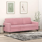 3-Sitzer-Sofa Diivan Diivan Loungesofa Polstersofa Relaxsofa Wohnzimmersofa G&auml;stesofa Relaxcouch f&uuml;r Schlafzimmer G&auml;stezimmer Rosa 180 cm Samt