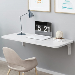 Wei&szlig;er, an der Wand montierter, zusammenklappbarer Computertisch, zusammenklappbarer K&uuml;chen-Fr&uuml;hst&uuml;cksbartisch f&uuml;r das Homeoffice, die Garage, den Garten, die Waschk&uuml;che, 60 x 40 cm, 70 x 50