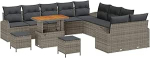 Garten-Sofa-Set mit Kissen 13 tk Grau Poly Rattan Model3362458