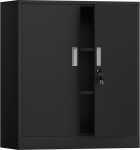 Failikapp Kontorikapp Hoiukapp Metallkapp Teraskapp Hoiukapp Metallhoiukapp lukustatavate ustega ja 2 reguleeritava riiuliga 92 x 80 x 40 cm (must, 92 H cm)