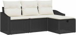 Model3360578 4-osaline aia diivan komplekt koos pehmendusega must pol&uuml; rotangist aed Lounge