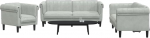 Gecheer 3-TLG. Sofagarnitur Hellgrau Samt, Moderne Couch Polstersofa f&uuml;r Wohnzimmer Schlafzimmer Spielzimmer3209209
