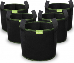 Mactoou Plant Bag Grow Bag with Handles, 5 x 40 L Breathable Bag Plant Bag for Tomatoes, Vegetables, Flowers, Plants, 10 Gallons