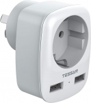 TESSAN adapter Austraalia, 3-in-1 reisimisadapter Austraalia 2 USB-ga, adapter Hiina Saksamaa pistik, pistikupesa adapter Austraalia, toiteadapter Uus-Meremaa Hiina Argentiina, reisipistik I-t&uuml;&uuml;pi