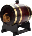 Oak Barrel, Oak Barrel 1.5/3/5/10 Litre Vintage Wood Oak Timber Wine Barrel for Beer Whisky Rum Port (1.5L)