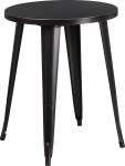 Flash Furniture 61 cm Round Metal Indoor/Outdoor Table, Metal, Black/Antique Gold, 71.12 x 63.5 x 12.7 cm