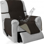 ISSUNTEX Double Protection 100% Waterproof Living Room Reversible Furniture Protector Recliner Couch Sofa Slipcover for Dogs Pets Kids (Deck Chair, Chocolate/Beige)
