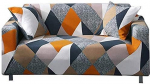 Lamberia Printed Sofa Cover, Stretch Couch Cover, Sofa Slipcovers for Sofas and Loveseat with Two Free Pillow Cases (Geometric, Sofa 3 Seater)