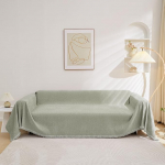 MEETSKY Couch Covers for 3 Pillows, Washable Couch Cover L Shape Couch Blanket Sofa Slipcovers for Most Sofas, Thick Soft, 91 x 150 Inch, Sage Green