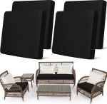 Newwiee Stretch-Kissenbez&uuml;ge, f&uuml;r Sofa, Couch, Sitz, Stuhl, individuell, wasserdicht, Ersatz-Kissenbez&uuml;ge, M&ouml;belschutz f&uuml;r Kinder, Haustiere, Schwarz, 4 St&uuml;ck