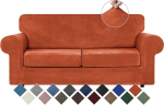 WEERRW Velvet diivanikatted 2 padja jaoks, diivan diivan - High Stretch Luxury Velvet Plush 3 t&uuml;kki diivanikatted elastse p&otilde;hjaga, m&ouml;&ouml;bli kaitsja lemmikloomadele, masinpesu, k&otilde;rvits, Medium