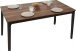 HWC-M55 Dining Room Table Solid Wood HPL Laminate Melamine 135 x 80 cm Sheesham Wood Look Dark Legs