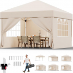 JUMMICO Gazebo 3 x 3 veekindel stabiilne talvekindel 4 k&uuml;lgseinaga, kokkupandav Gazebo k&otilde;rgus reguleeritav, Gazebo UV kaitse 50+, Garden Gazebo kokkupandav telk aeda, &otilde;ue, telkimine, Gazebo